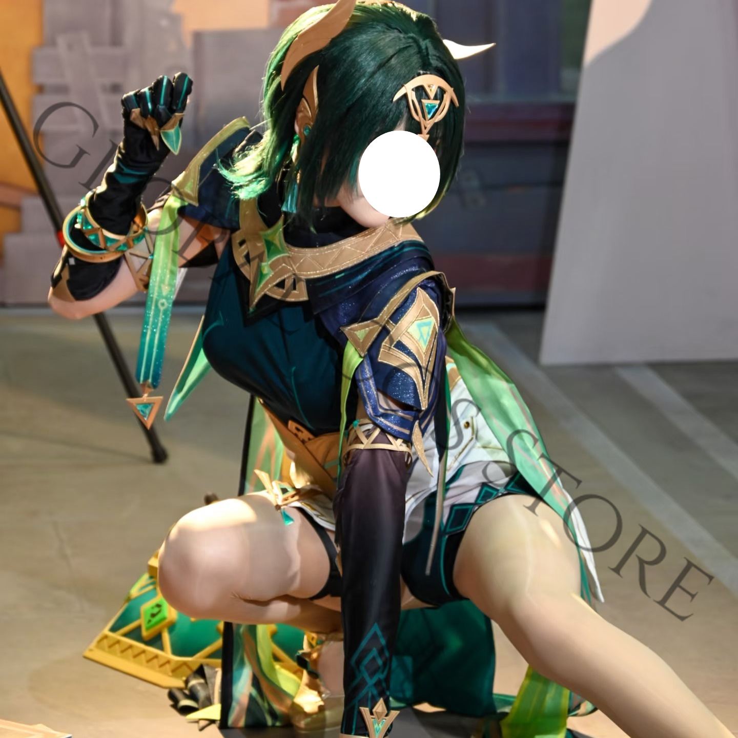 ネファー コスプレ衣装 フルセット グリーンケープ刺繍アクセ - Cosplay Wig Colored のレビューと価格