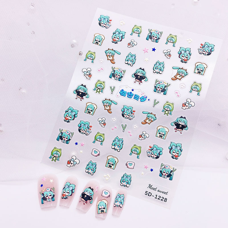 1 個初音ミク漫画ネイルアートステッカーネイルパーツ日本のア - Anime Merchandise Nepal のレビューと価格