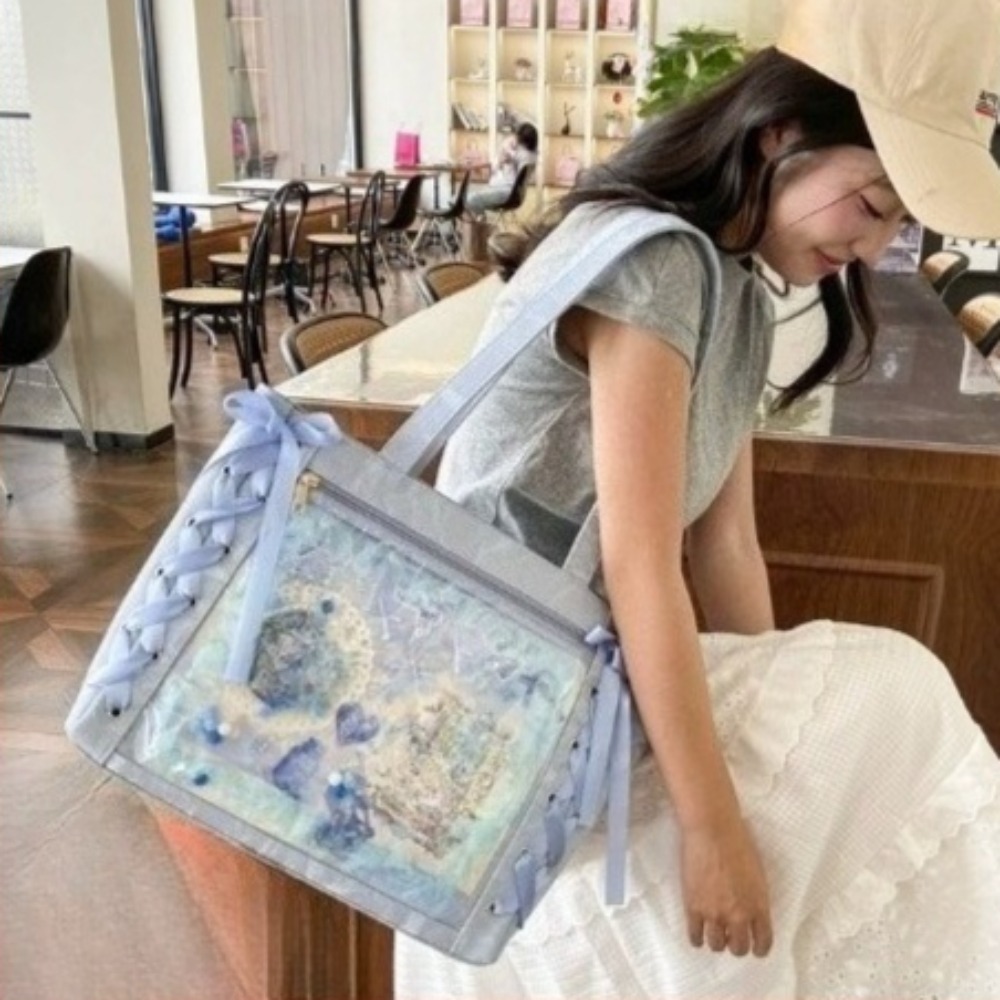 多用途ファッションリボンイタバッグ大容量アニメバッグデイリー - Anime Tote Bag のレビューと価格