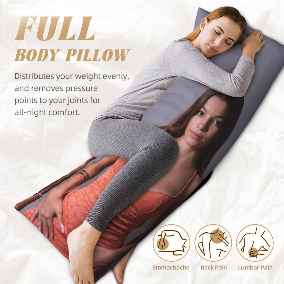 カスタム写真入りボディピローケース – モダンなデザインのプ - Body Pillow Cover のレビューと価格